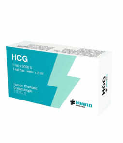 HCG injection package for hormone therapy and fertility treatments.