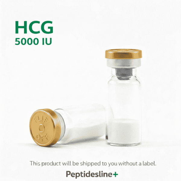 HCG 5000 IU peptide vial for hormone therapy and research purposes.