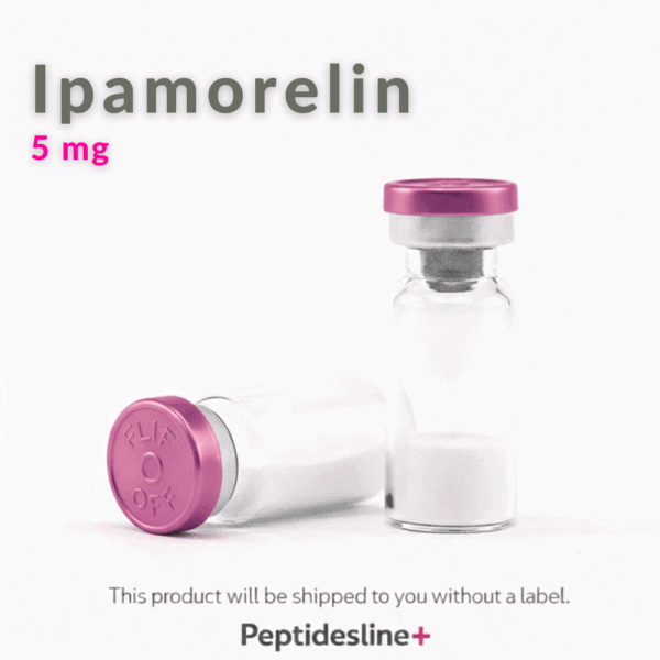 Ipamorelin peptide vial for muscle growth and anti-aging benefits. High-quality peptides from Peptid.