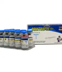 Odintropin human growth hormone injection vial for medical use.