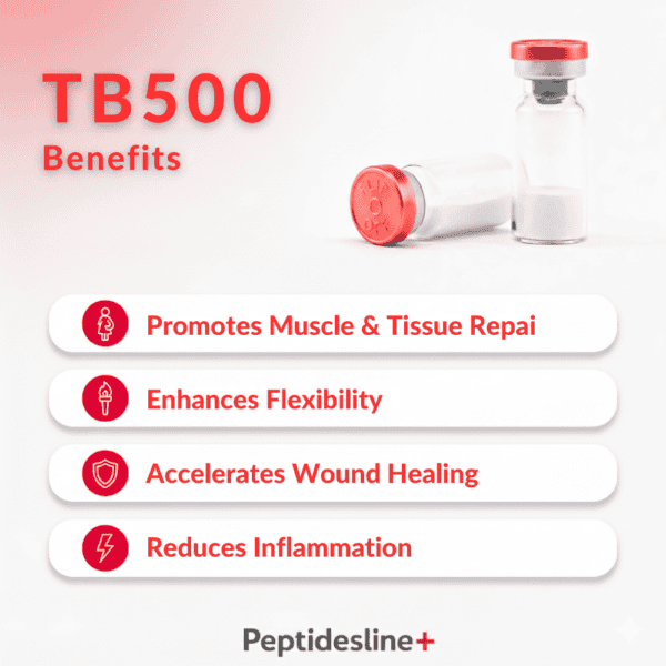 TB500 peptide vial for muscle repair and healing.