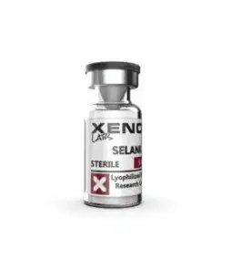 Sterile Selank peptide vial for research and laboratory use.