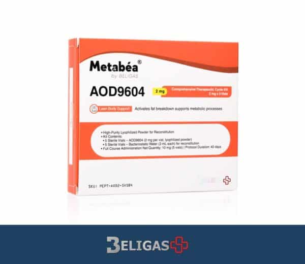 Metabéa peptide supplement box for metabolic support and therapeutic cycle.