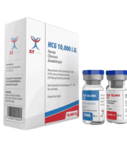 HCG 10,000 I.U. Human Chorionic Gonadotropin for injections, reproductive health, and hormone therapy.