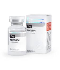 Bottle of 2mg anti-obesity peptide supplement for weight management.