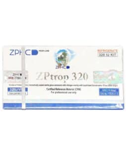 Sterile vial of ZP Prop 320 peptide for research and laboratory use.
