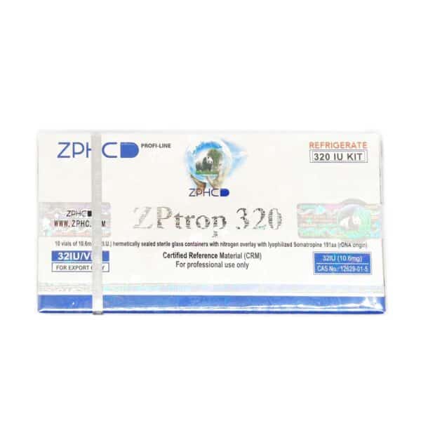 Sterile vial of ZP Prop 320 peptide for research and laboratory use.