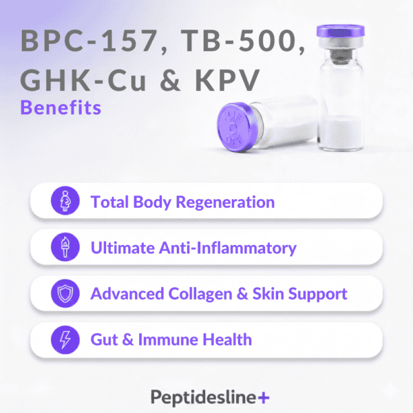 Vial of peptides for health benefits.