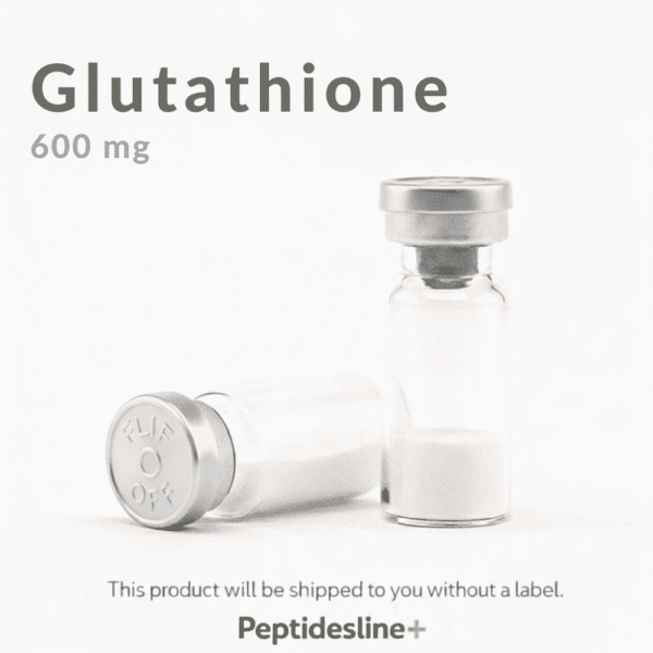 Glutathione 600mg supplement vial for health and detoxification.