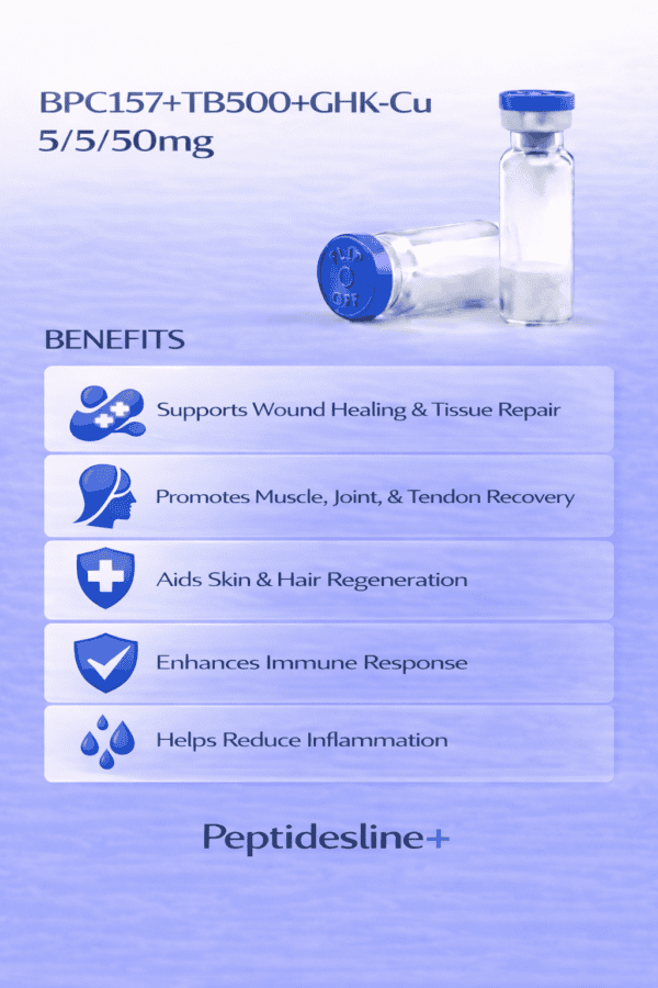 Vial of peptides for skin and tissue repair.