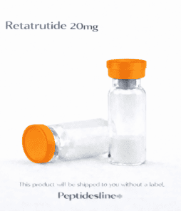 Vial of synthetic peptides for research and bulking.