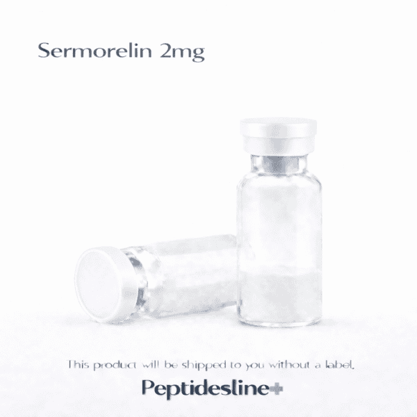 Vial of peptide serum for hormone therapy and anti-aging solutions.