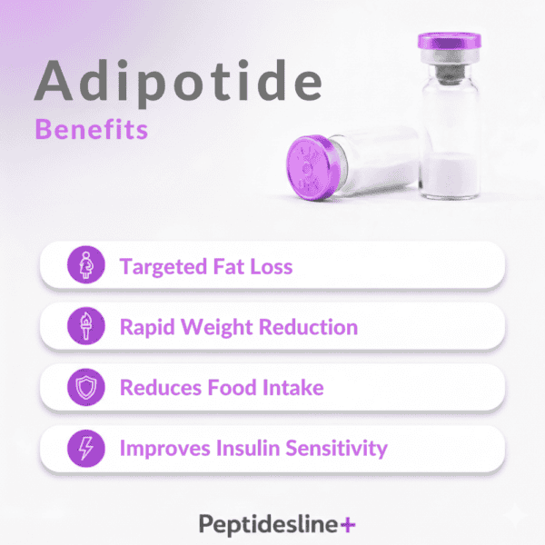 Adipotide peptide vial for targeted fat loss and weight reduction.