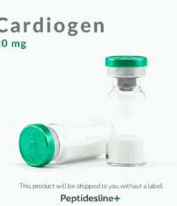 Cardiogen peptide vial for heart health, 20 mg, no label, Peptidesline quality.