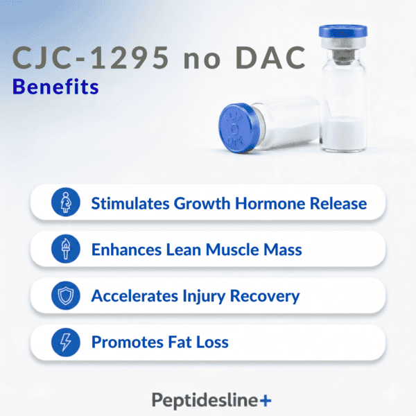 CJC-1295 no DAC peptide vial for hormone therapy and muscle growth.