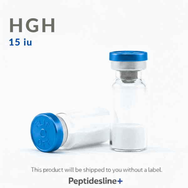 HGH 15 IU vial for peptide therapy and research purposes.