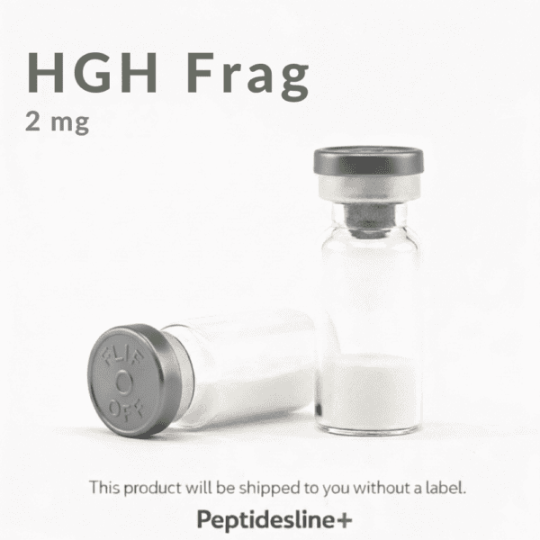 HGH Frag 2 mg vial for research and peptide synthesis. High-quality peptides from Peptidesline for s.