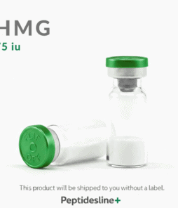 HMG 75 IU vial for peptide therapy, shipped without label, high-quality pharmaceutical grade.