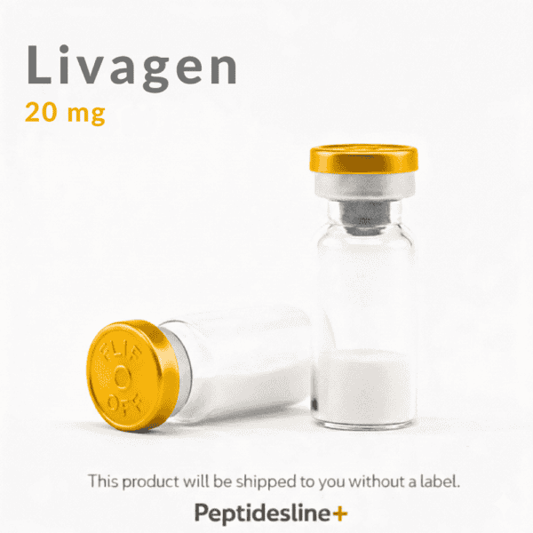 Livagen 20 mg peptide vial for research and supplement use.