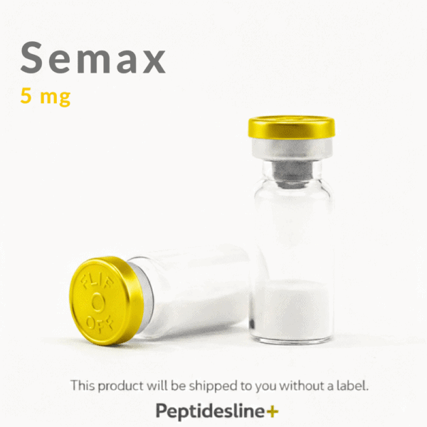 Semax 5mg peptide vial for cognitive enhancement and neuroprotection.